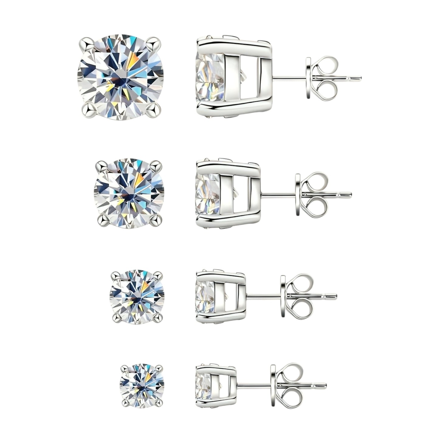 Multisize moissanite earrings