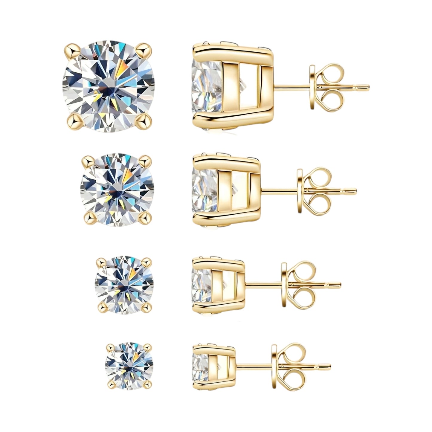 Multisize moissanite earrings