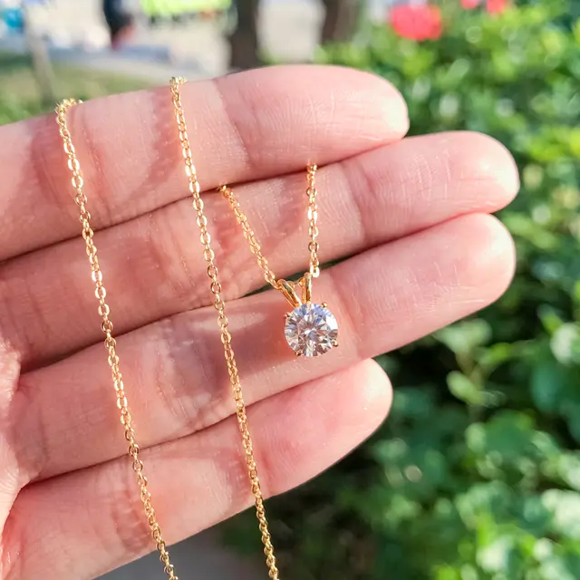 Moissanite pendant necklace