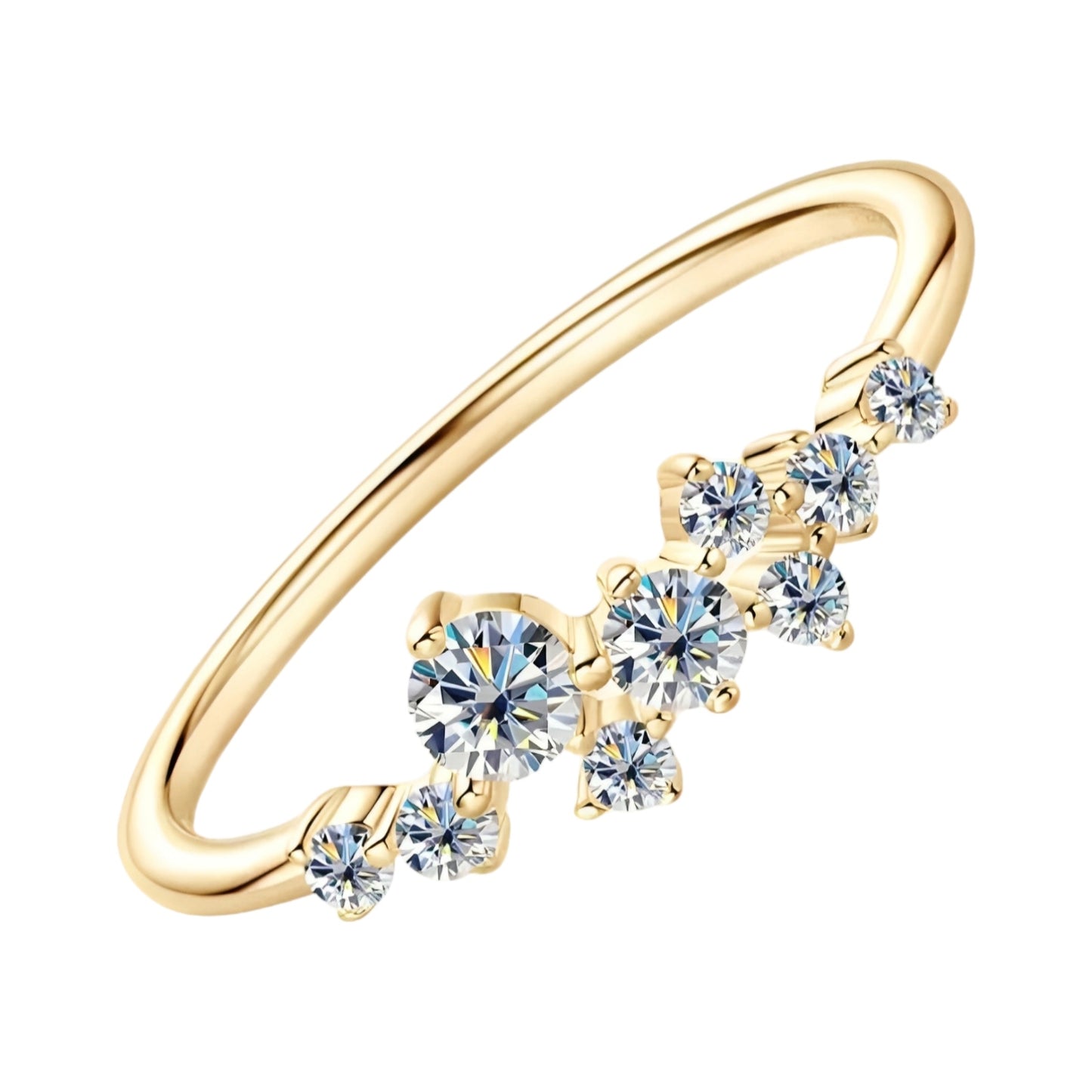 Cluster shaped Moissanite Ring