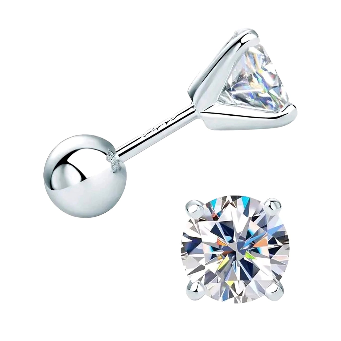 Earrings with moissanite stones