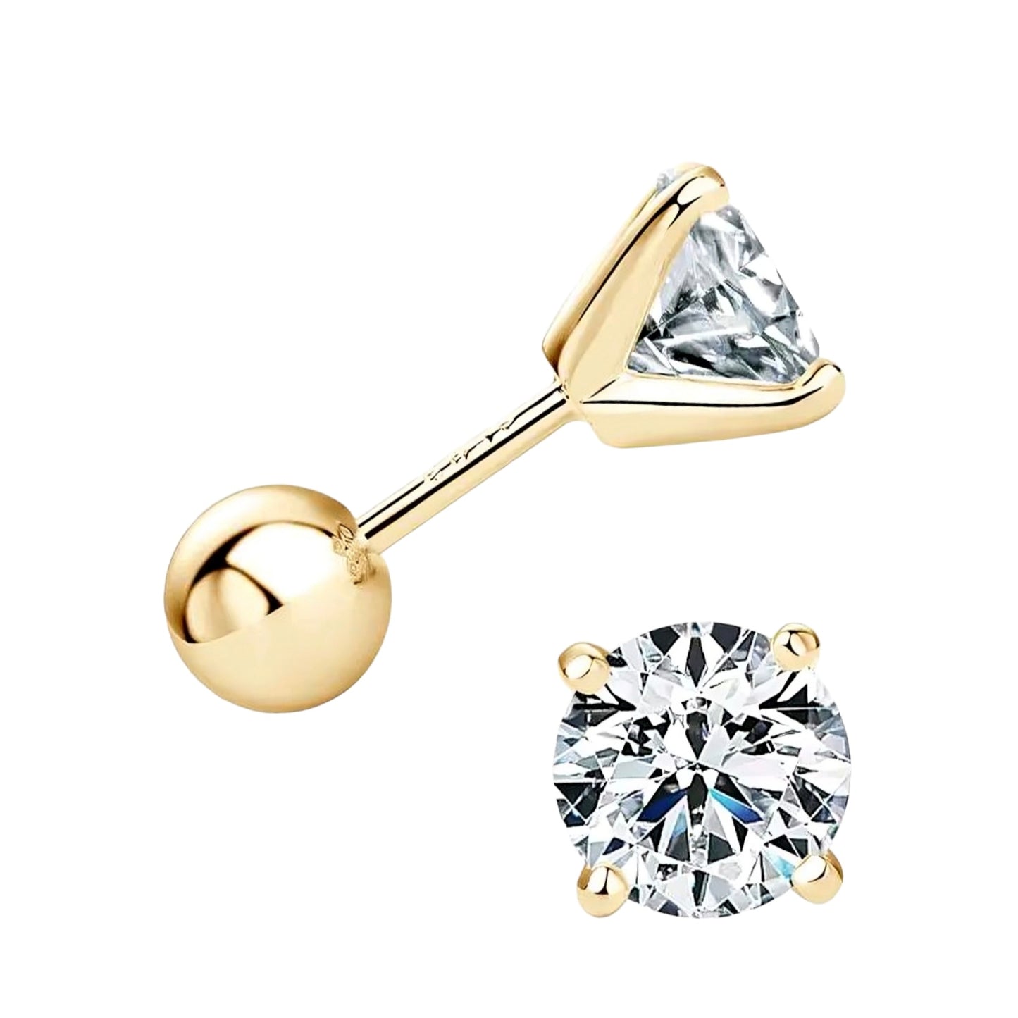 Earrings with moissanite stones