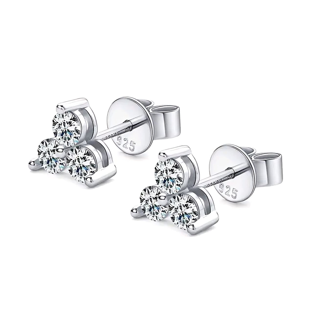 Earrings with 3mm*6pcs moissanite stones
