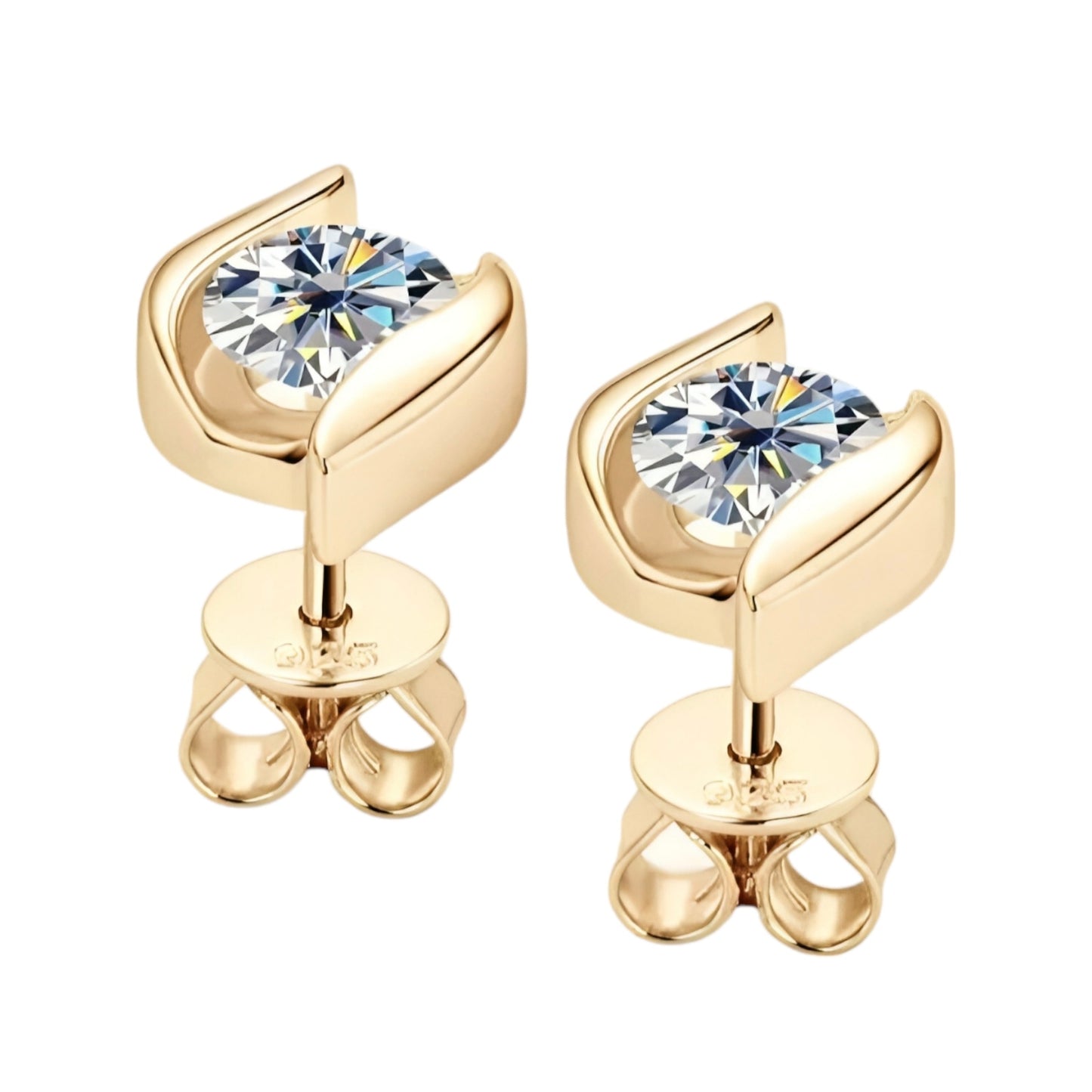 Twist  Earrings with 5mm moissanite stones