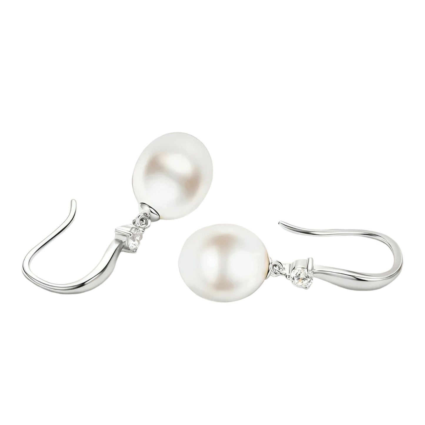 9-10mm round pearl hook earrings