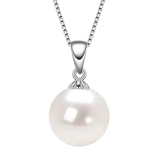 9-10mm white pearl pendant necklace
