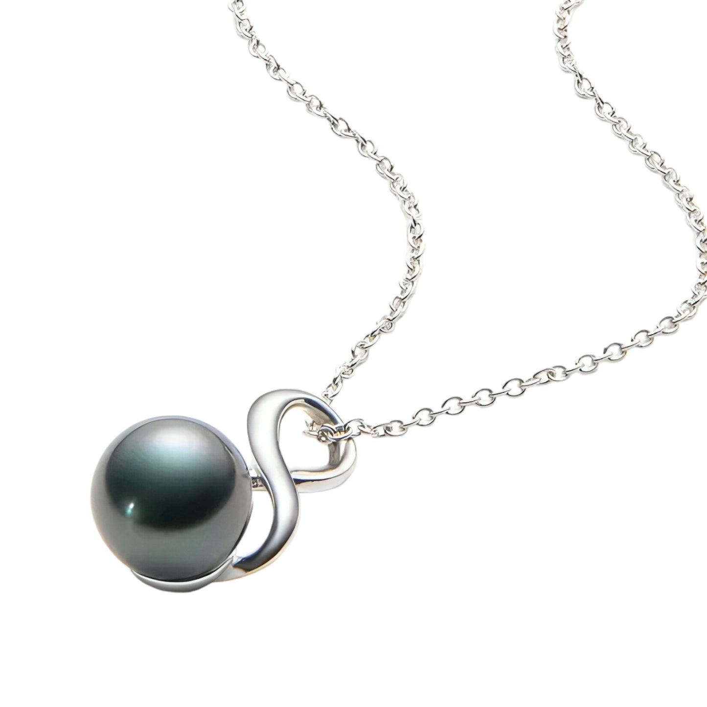 9-9.5mm twisted round pearl pendant necklace