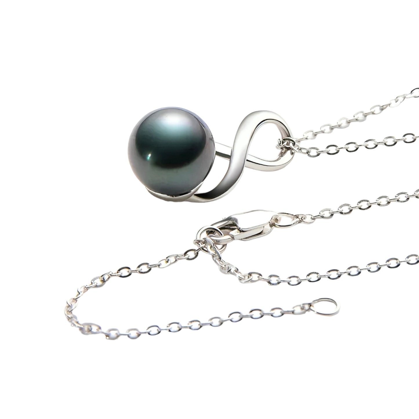 9-9.5mm twisted round pearl pendant necklace