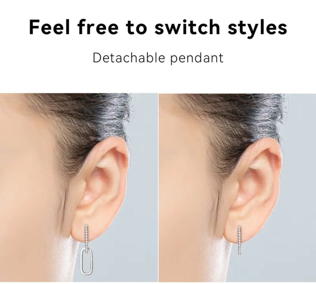 Paperlink clip moissanite earrings
