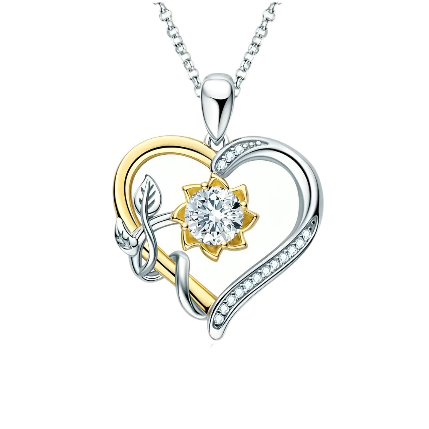 Heart shape 1ct Moissanite pendant necklace