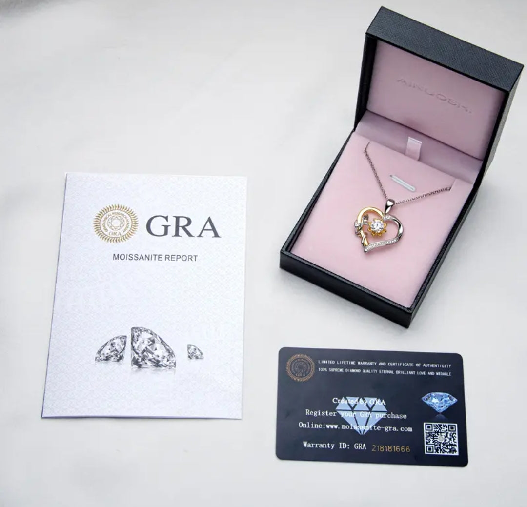 Heart shape 1ct Moissanite pendant necklace
