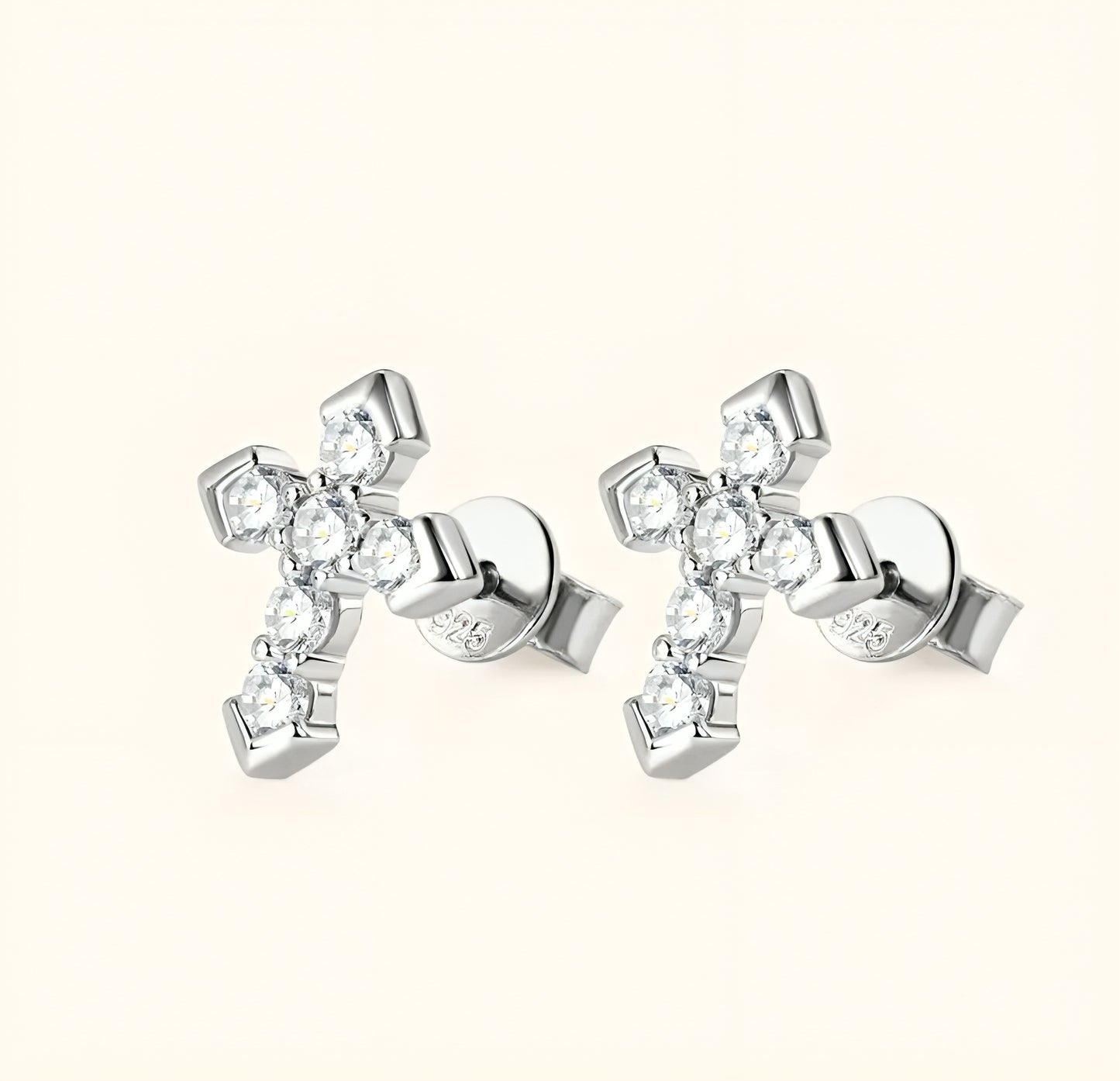 Cross unique moissanite earrings