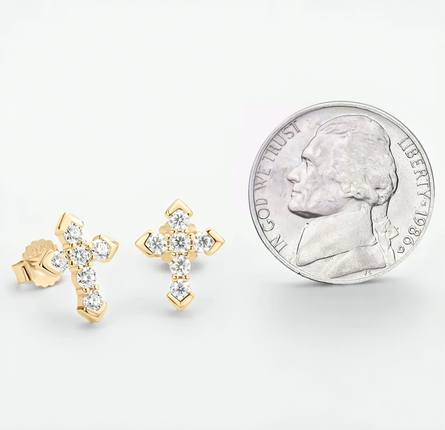 Cross unique moissanite earrings