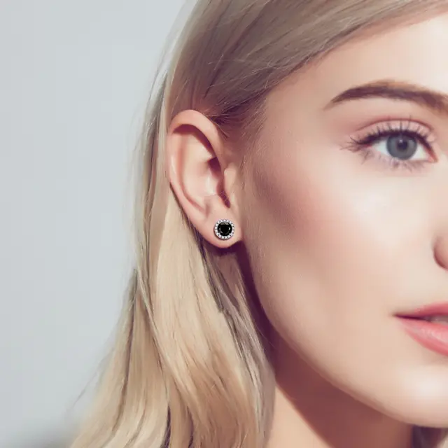 Black moissanite earrings