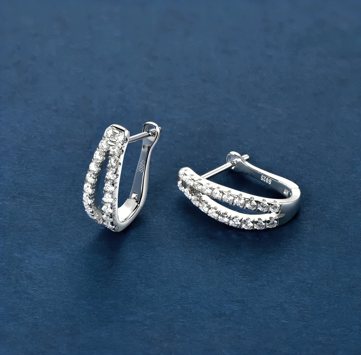 U shape multi moissanite earrings