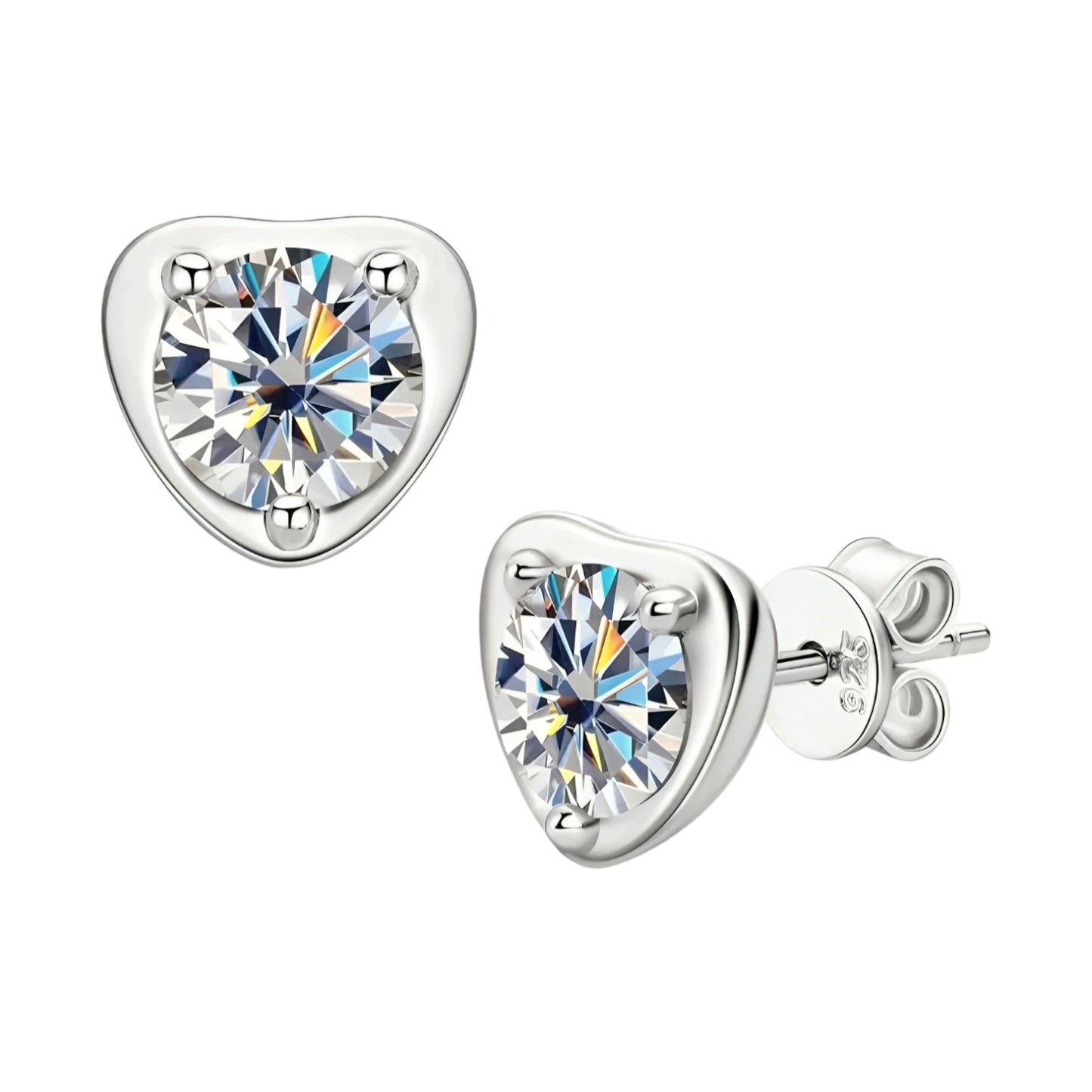 Elegant stud moissanite earrings