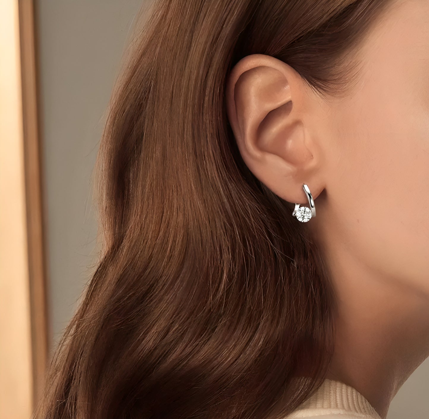 Twisted hoop moissanite earrings