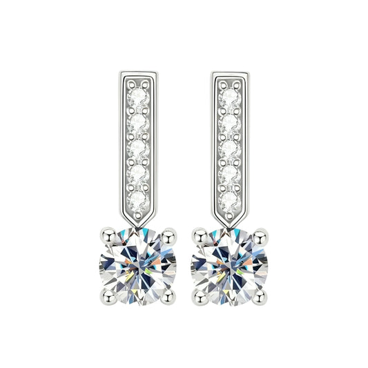 Long stud moissanite earrings