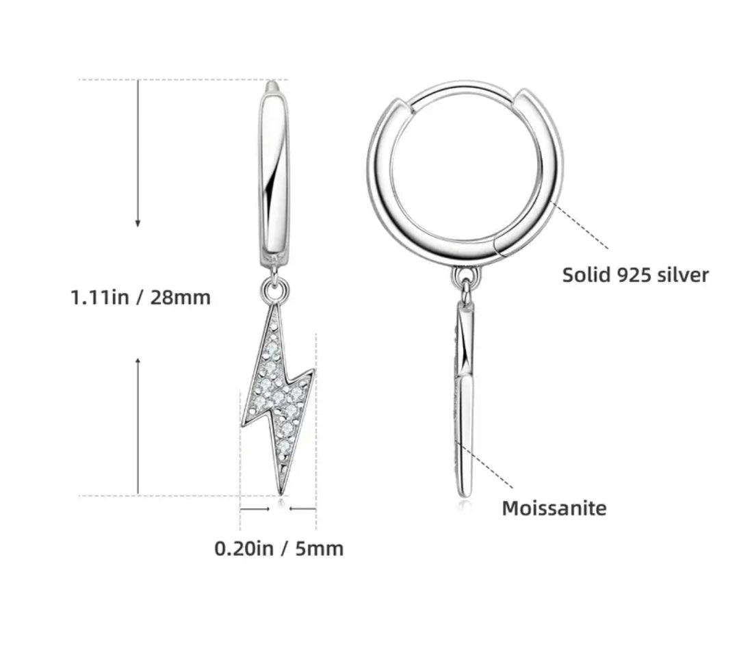 Lightning moissanite earrings