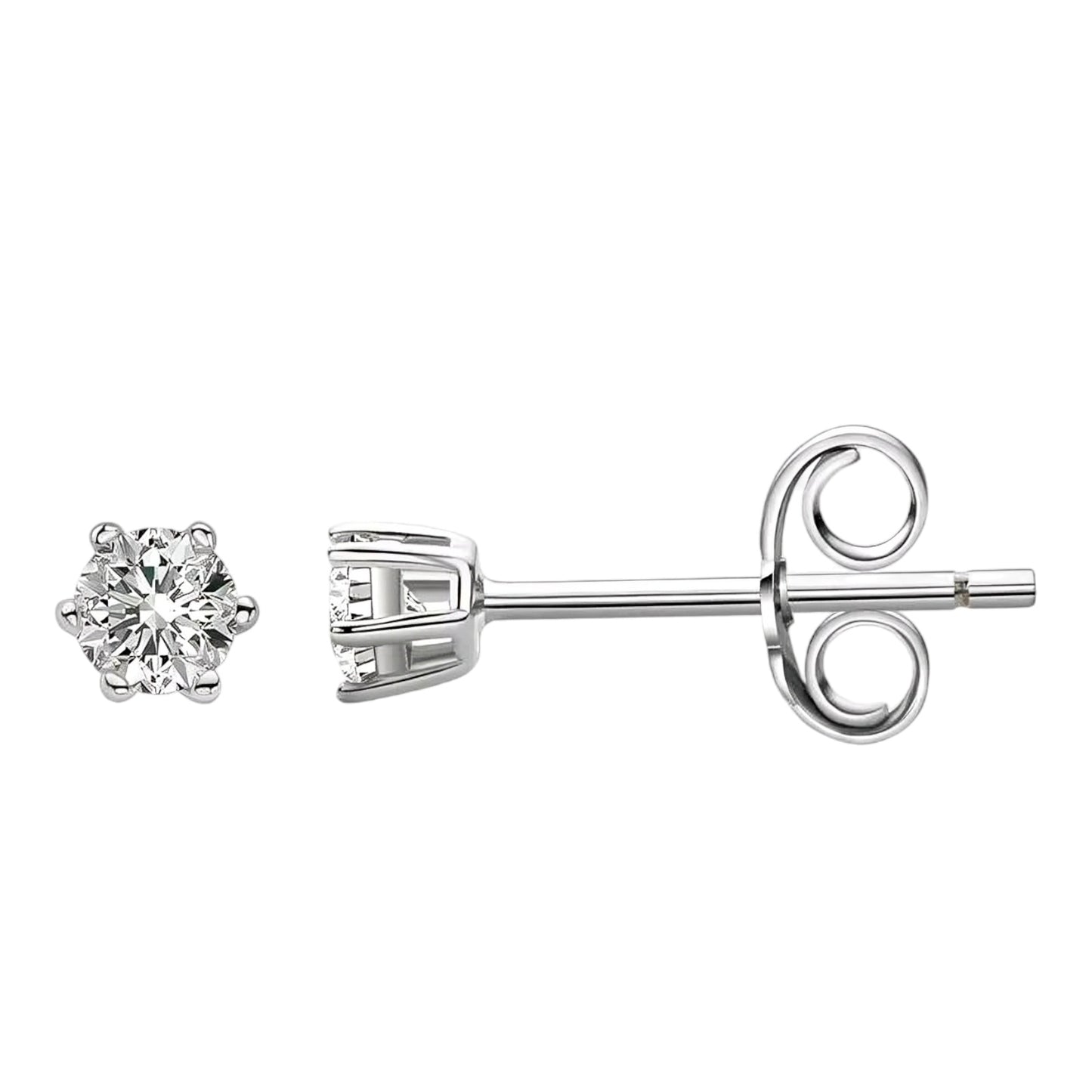 Silver stud moissanite earrings