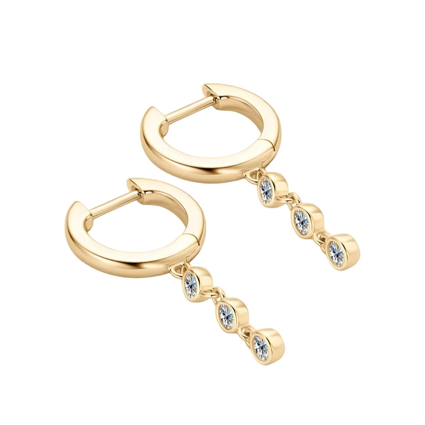 Drop silver moissanite earrings
