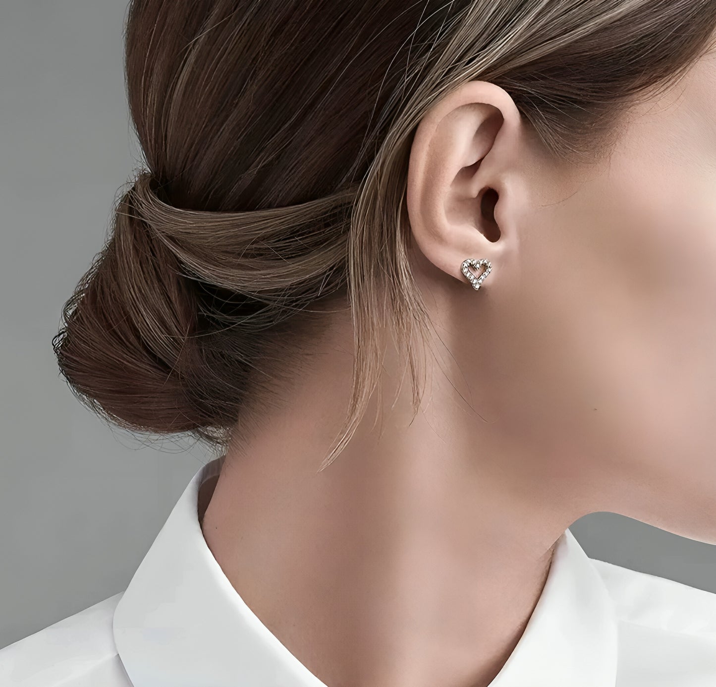 Heart shape moissanite earrings