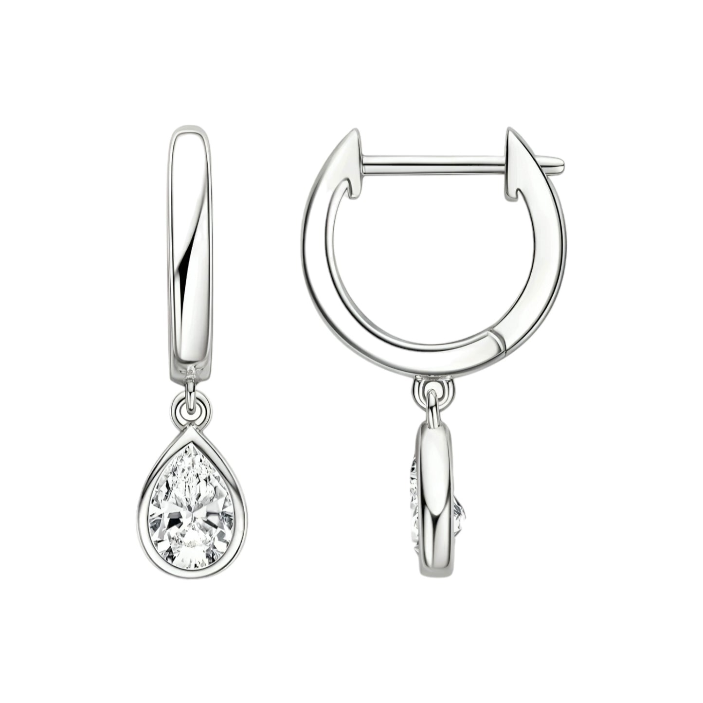 Pear cut moissanite earrings