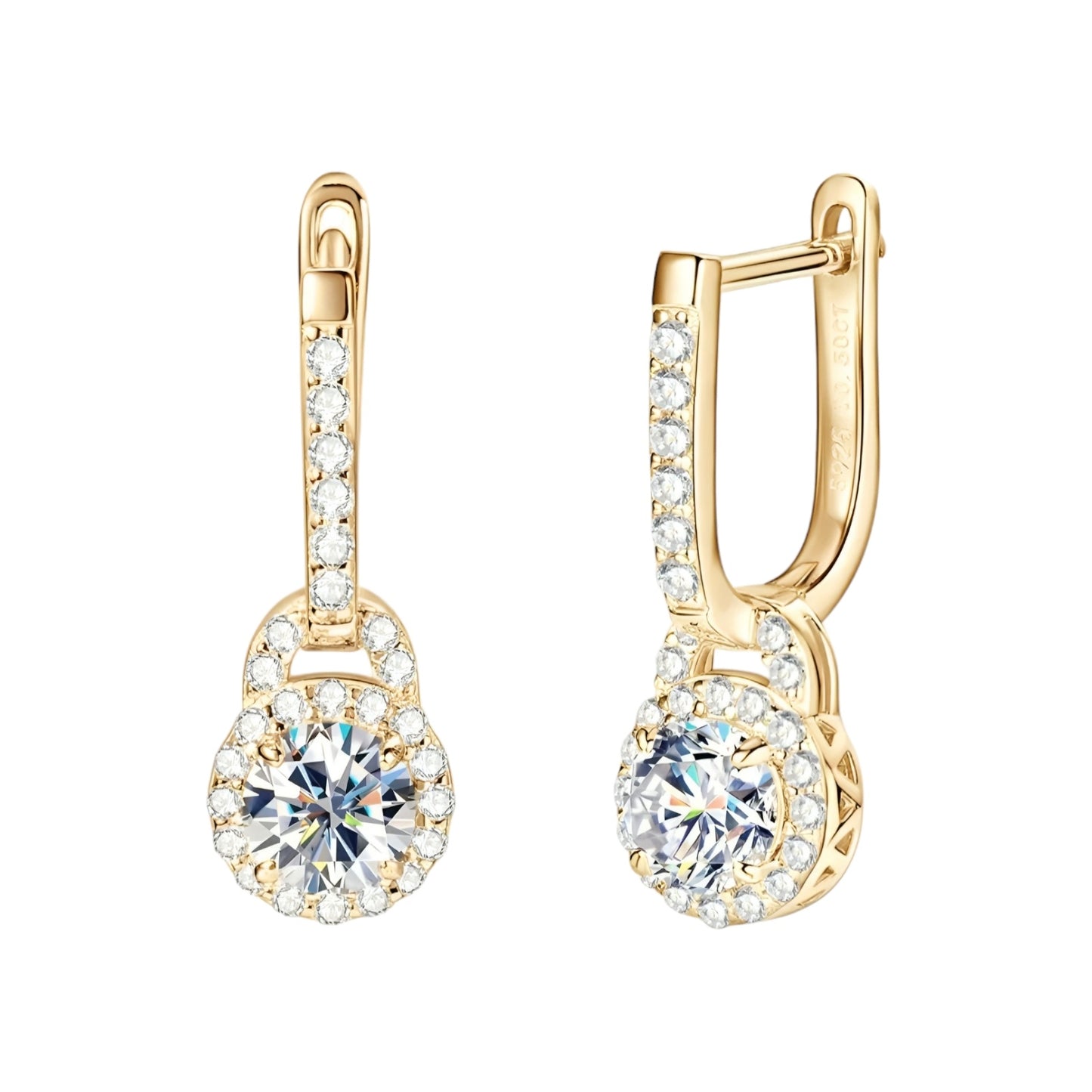 Dangle hoop moissanite earrings