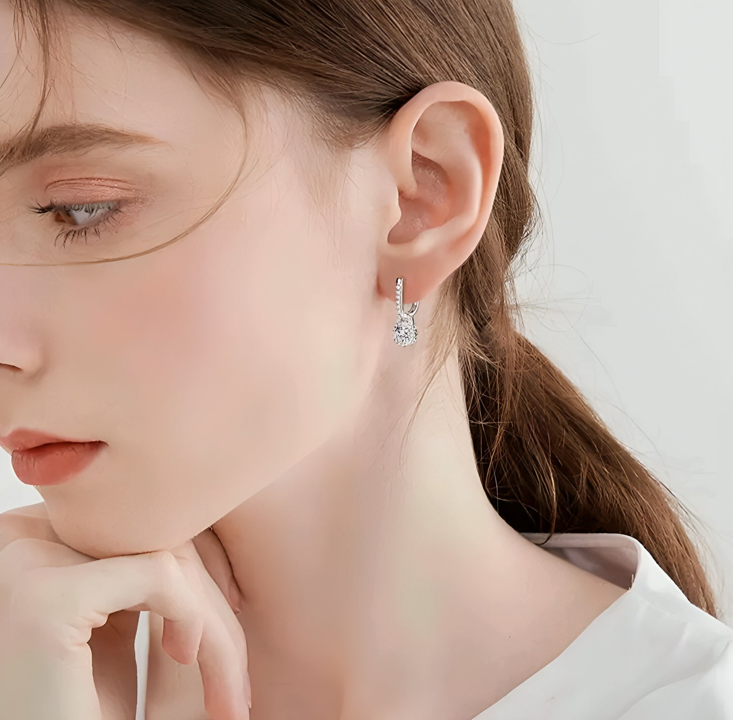 Dangle hoop moissanite earrings