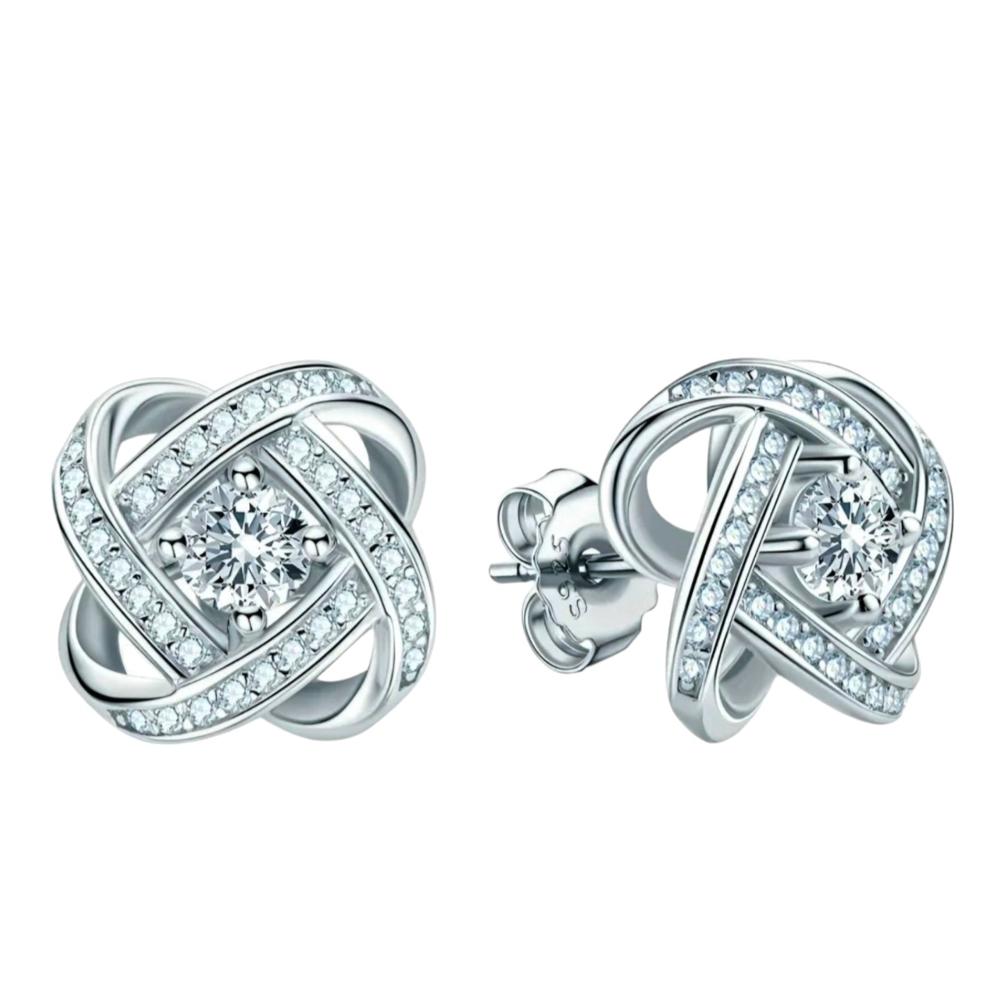 Twist stud moissanite earrings