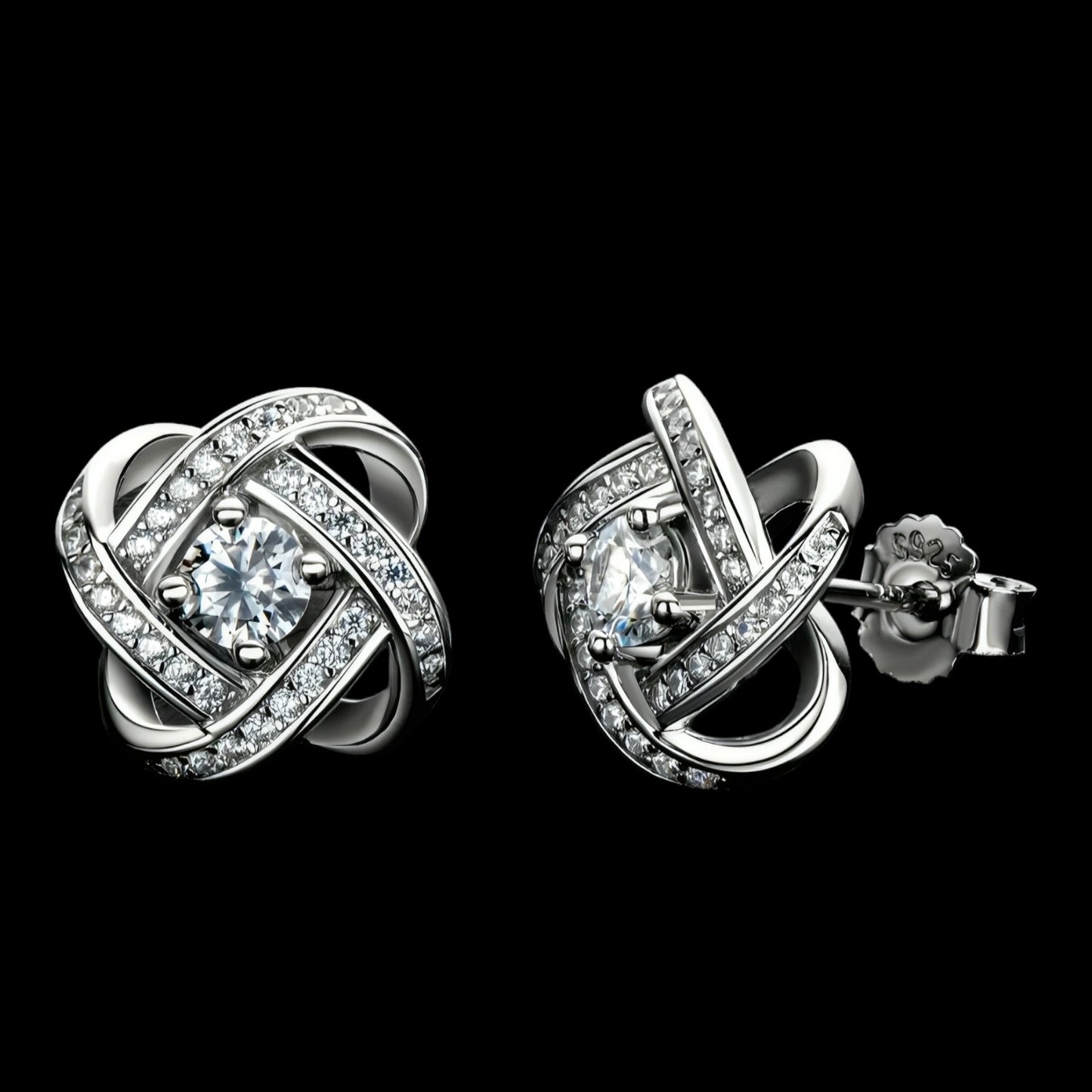 Twist stud moissanite earrings