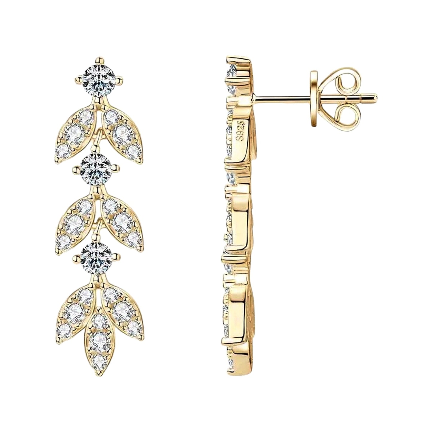 Leaf shape Moissanite Earrings