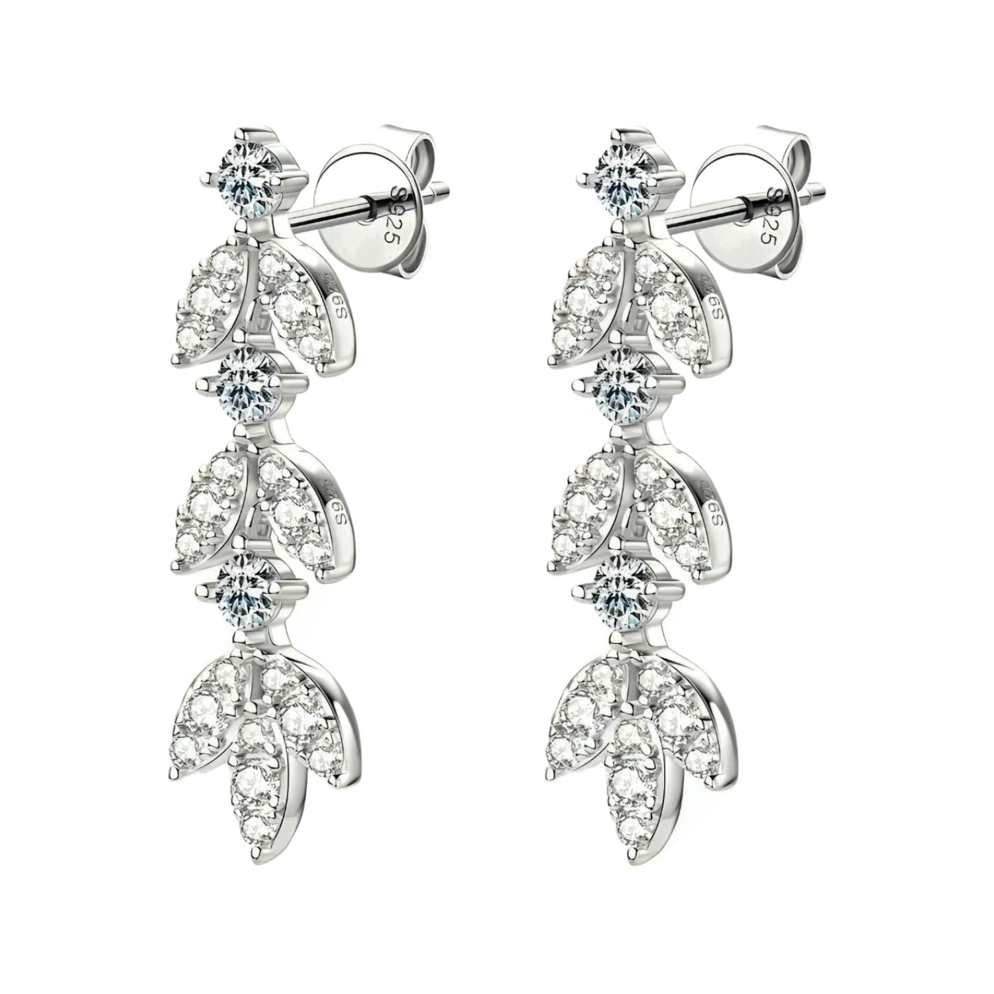 Leaf shape Moissanite Earrings