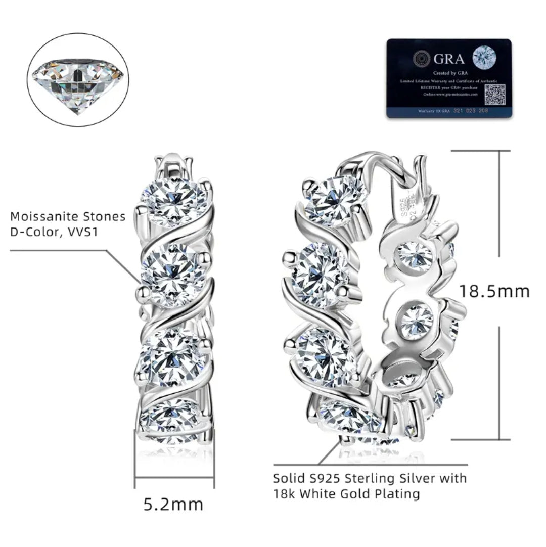 Moissanite Earrings with 4mm stones