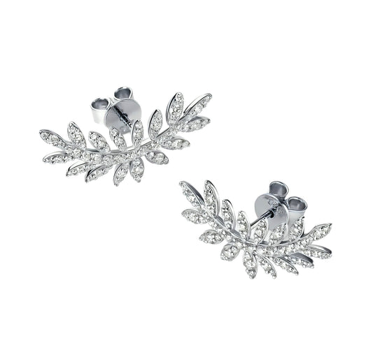 Moissanite Earrings with leaf shape