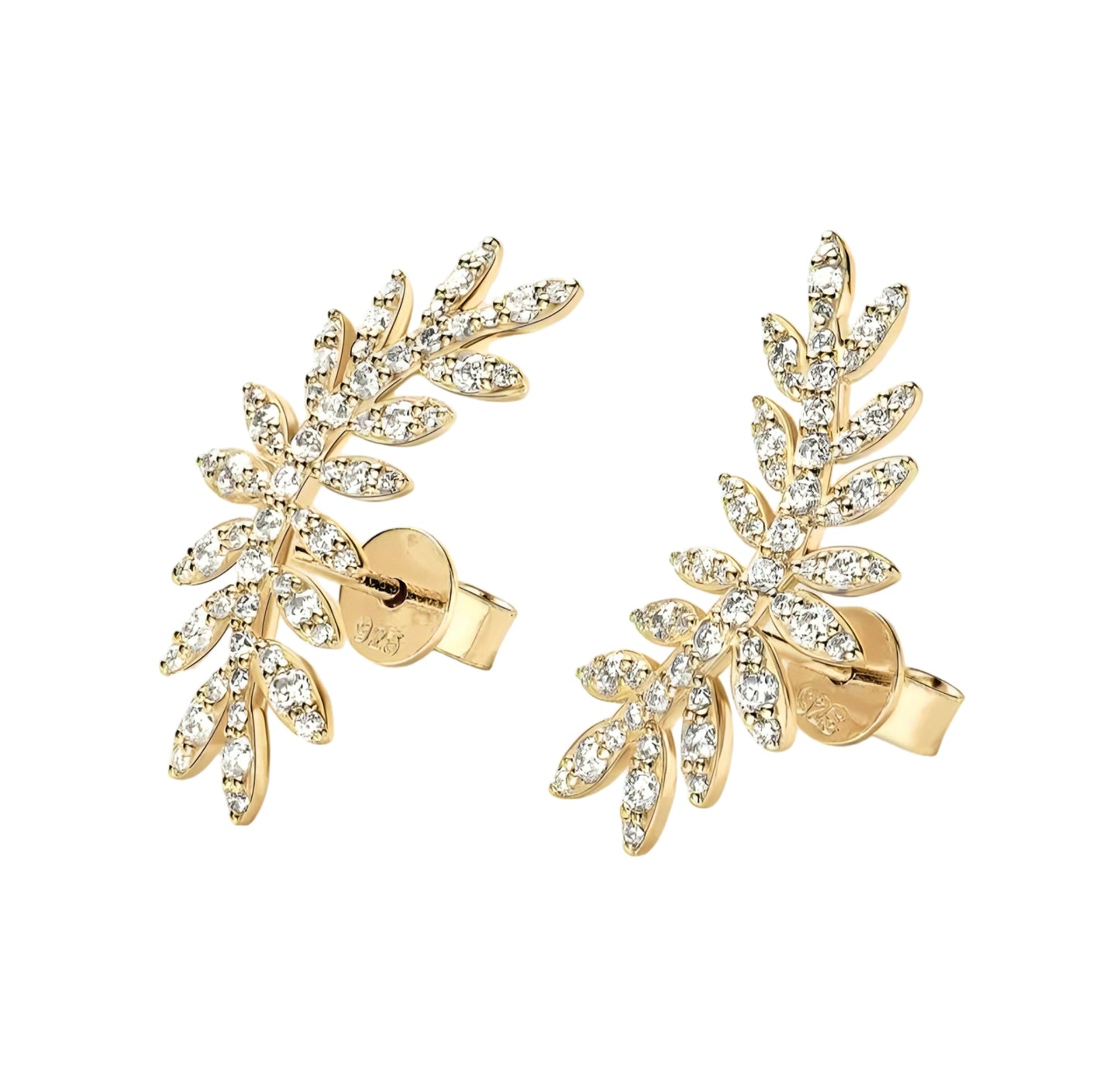Moissanite Earrings with leaf shape