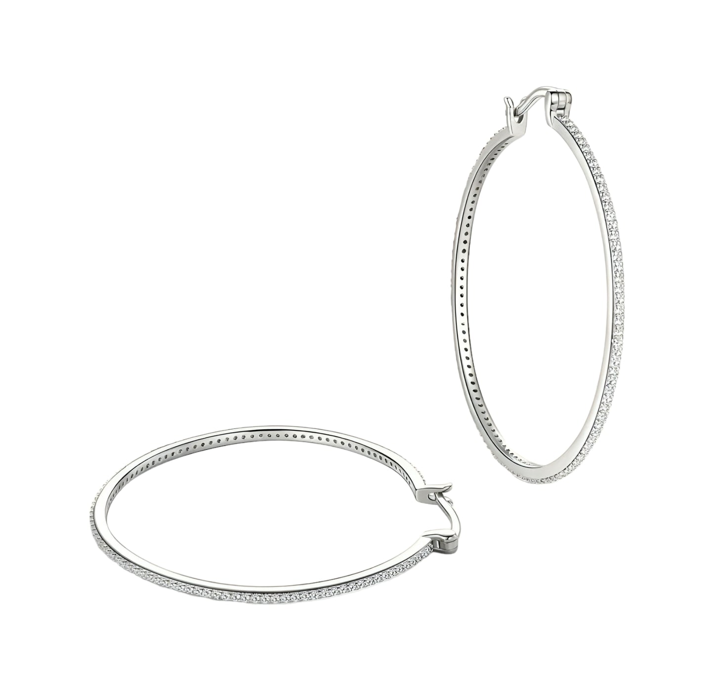 Hoop circle Moissanite Earrings