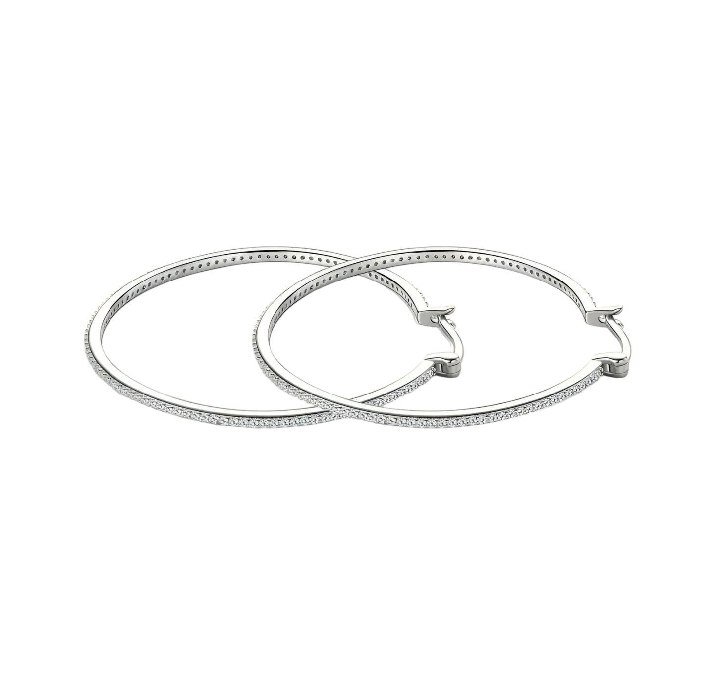 Hoop circle Moissanite Earrings