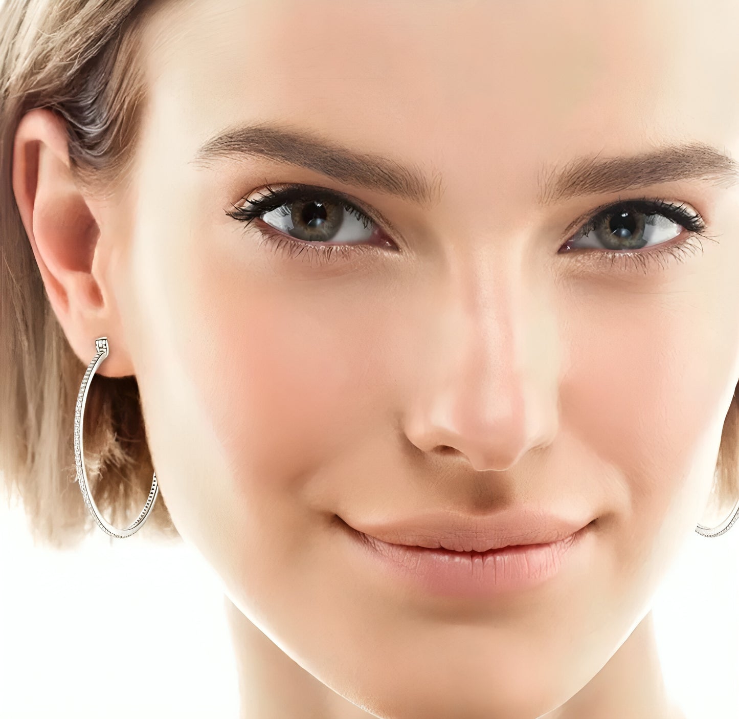 Hoop circle Moissanite Earrings