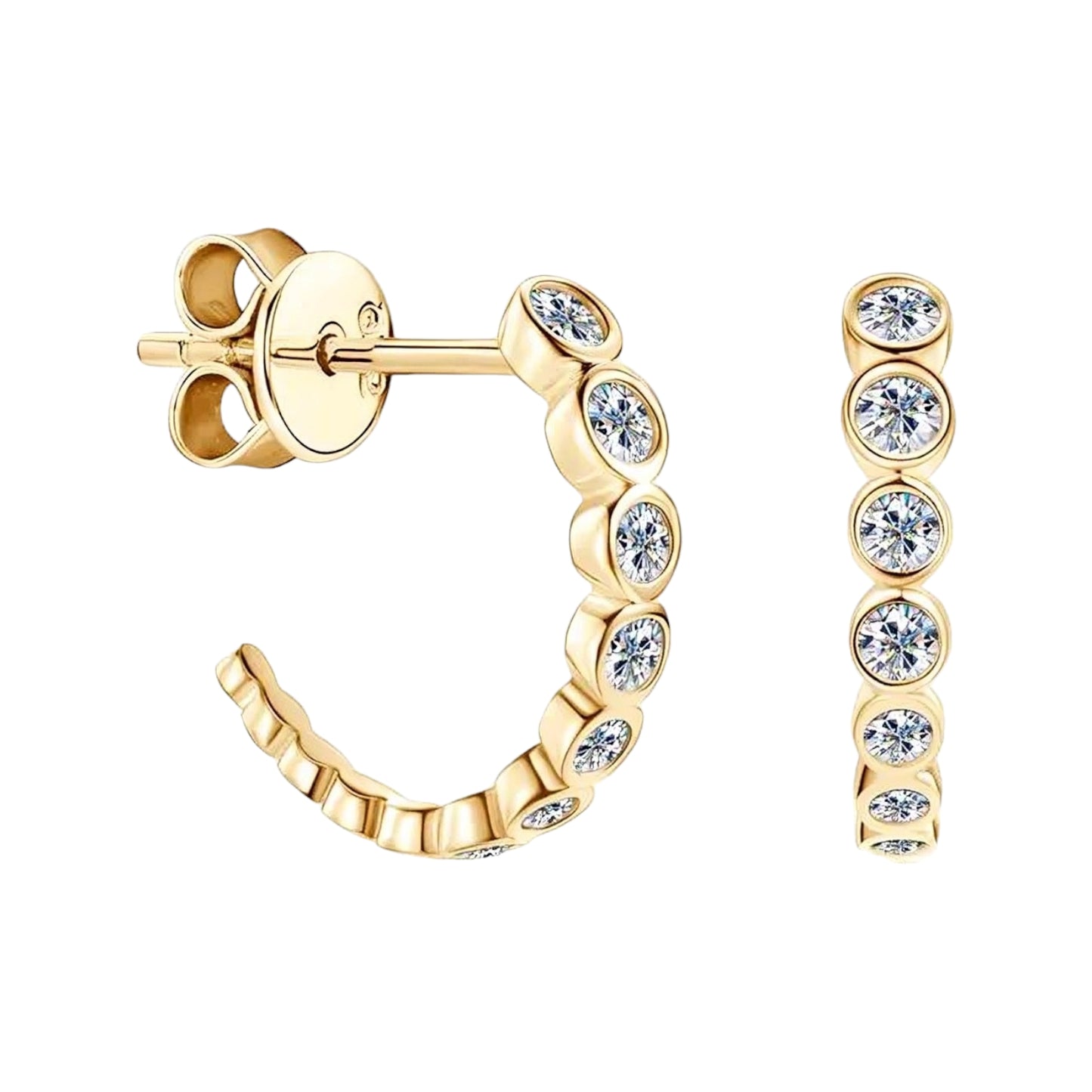 C shape moissanite earrings