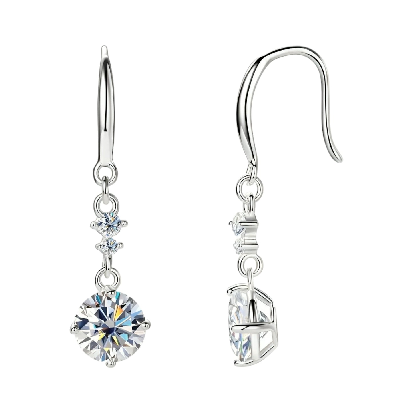 Moissanite hook earrings