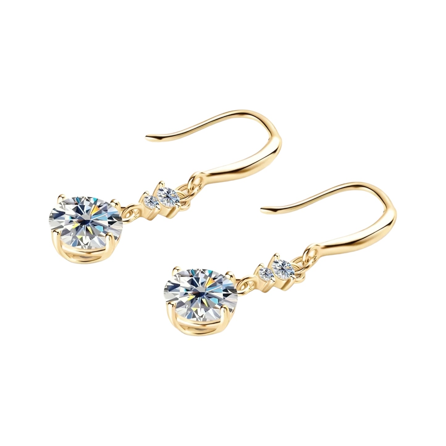 Moissanite hook earrings