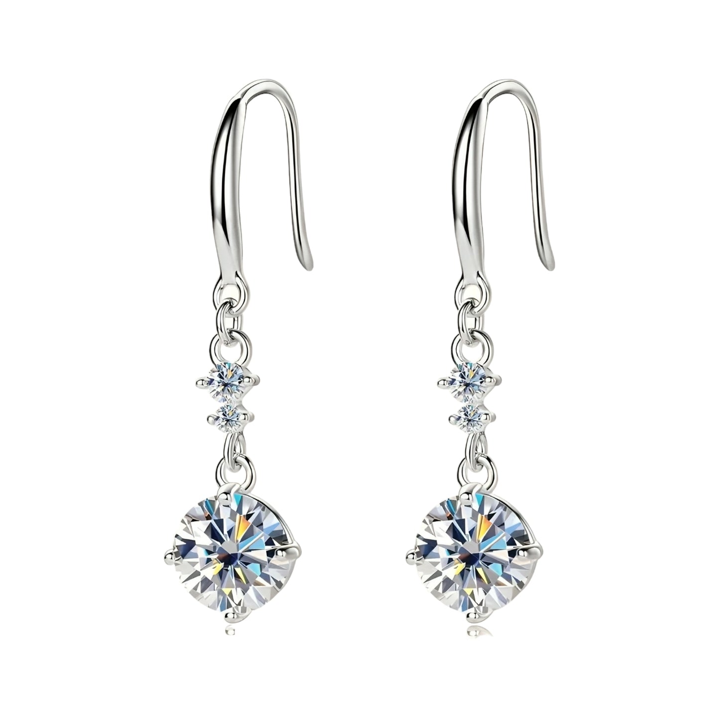 Moissanite hook earrings