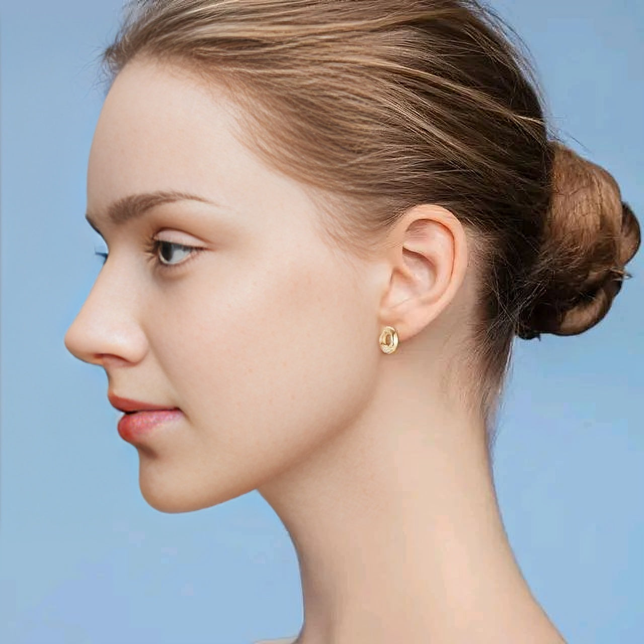 Moissanite doughnut earrings