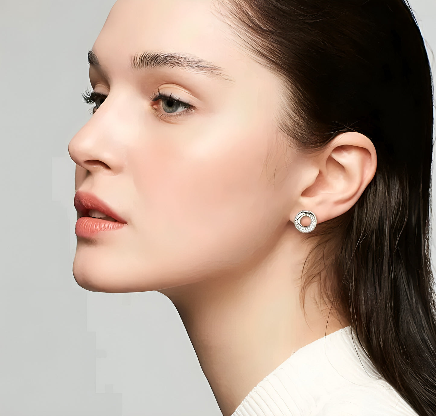 Moissanite doughnut earrings