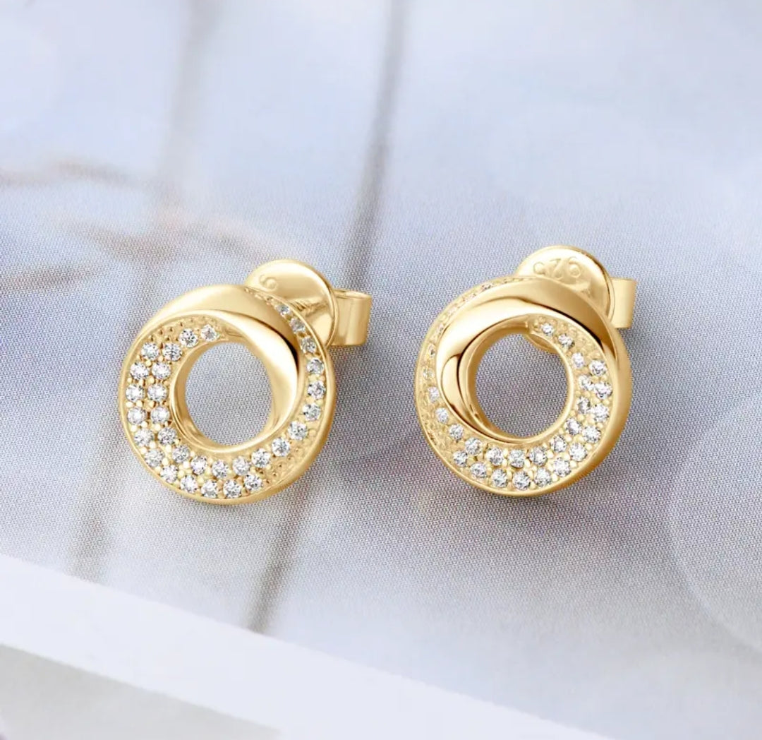 Moissanite doughnut earrings