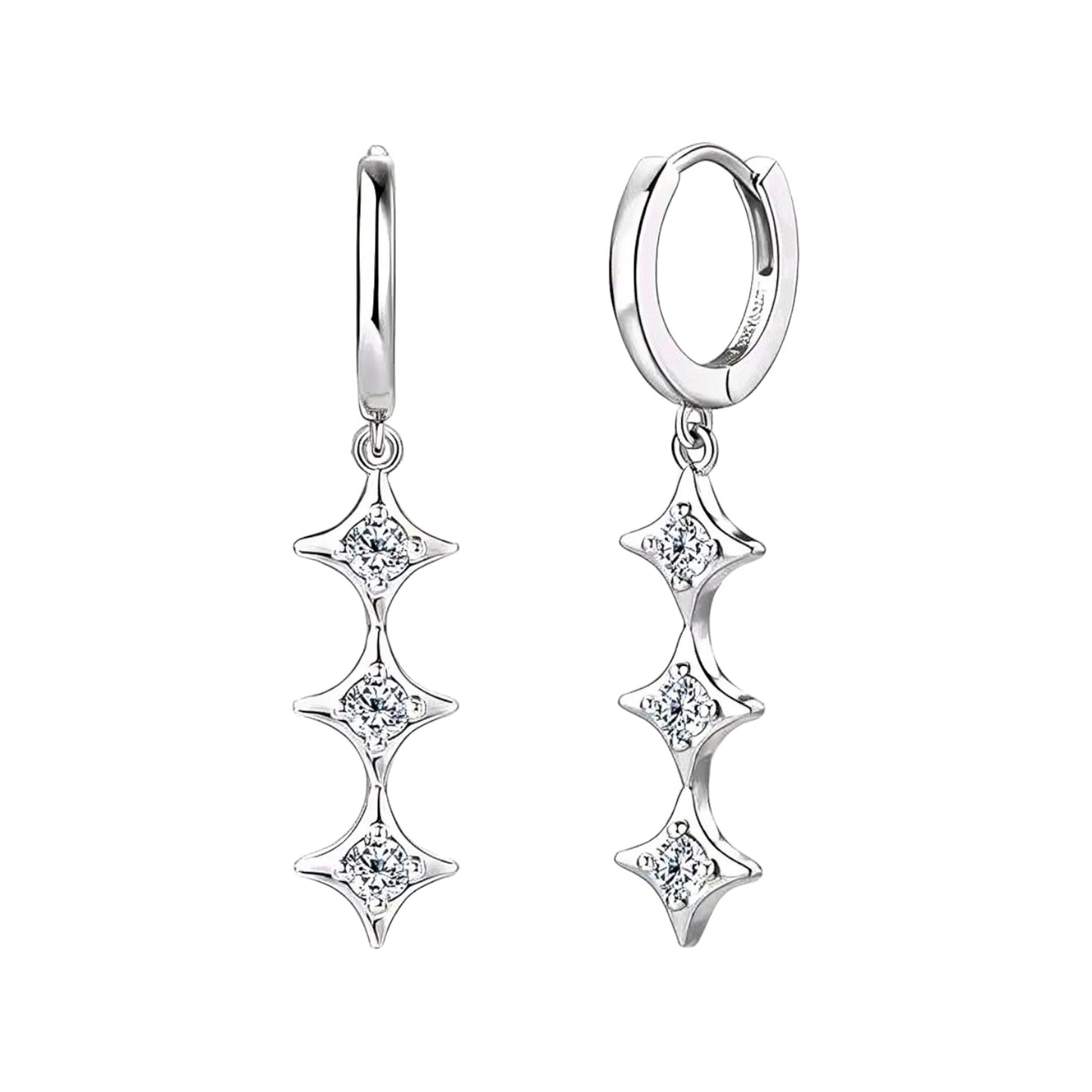 Long drop moissanite earrings