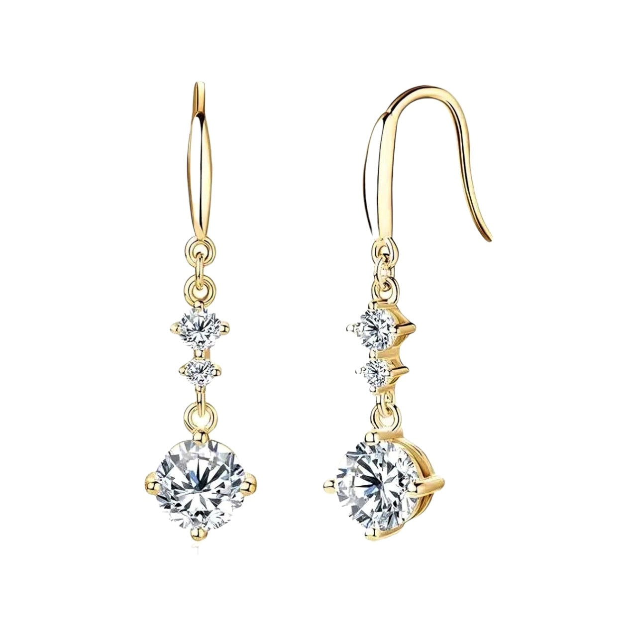 Drop hook moissanite earrings