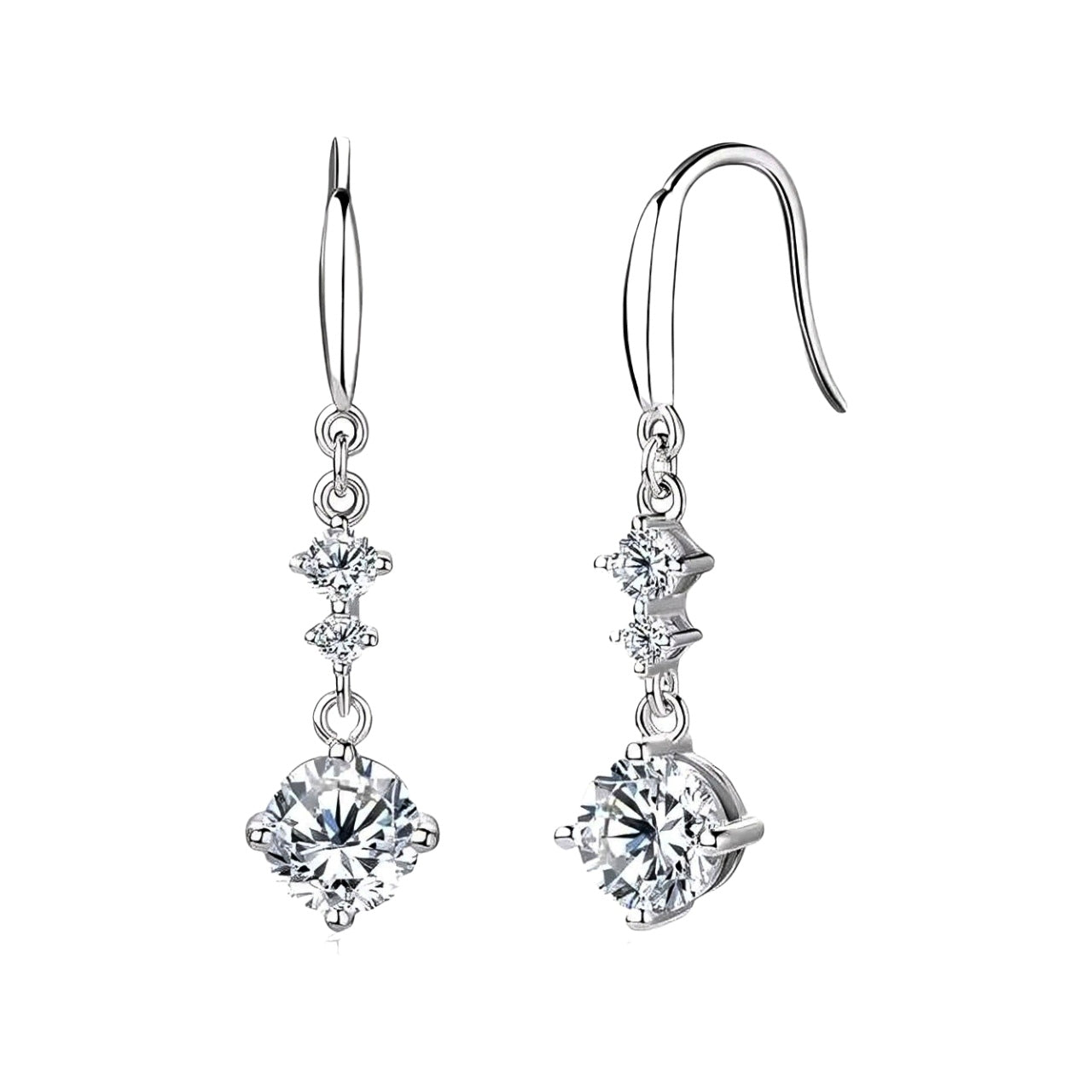 Drop hook moissanite earrings