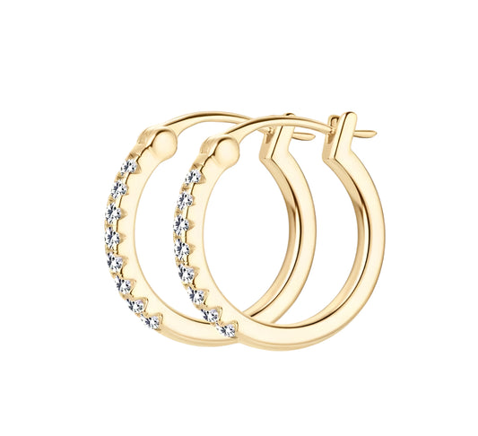Moissanite earrings with circle shape